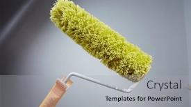  Presentation with paint roller - Slide deck having house-painter-holding-a-paint background and a light gray colored foreground