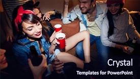  Presentation with people - Amazing theme having people partying at underground nightclub backdrop and a tawny brown colored foreground