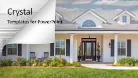  Presentation with photo album page - Cool new PPT theme with house photo page corner flipping backdrop and a  colored foreground