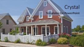  Presentation with home garden - Presentation featuring house picket fence - traditional styled older home background and a  colored foreground