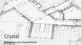  Presentation with blueprint - PPT layouts enhanced with house plan blueprint background and a white colored foreground