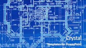  Presentation with blueprint - Audience pleasing slides consisting of house plan blueprints close up backdrop and a cobalt blue colored foreground