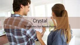  Presentation with new home - Presentation with house plans - new property owners looking background and a coral colored foreground