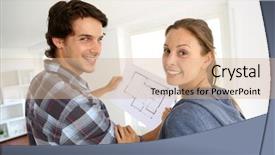  Presentation with new home sales - Beautiful presentation theme featuring house plans - new property owners looking backdrop and a lemonade colored foreground