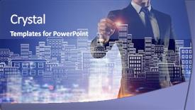  Presentation with real estate - PPT theme enhanced with house plans - real estate concept mixed media background and a ocean colored foreground