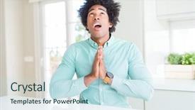  Presentation with african american religion - Beautiful theme featuring house prayer - african american business man wearing backdrop and a sky blue colored foreground