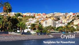  Presentation with san diego team news - Cool new presentation design with house prayer - beach of san sebastian de backdrop and a ocean colored foreground
