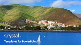 Presentation with prayer - Presentation theme enhanced with house prayer - beach of san sebastian de background and a teal colored foreground
