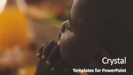  Presentation with dining - Presentation design with house prayer - close-up of african american boy background and a dark gray colored foreground