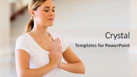  Presentation with prayer - Slide deck consisting of house prayer - close up of pretty woman background and a lemonade colored foreground