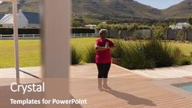  Presentation with prayer - Colorful slide deck enhanced with house prayer - front view of an active backdrop and a  colored foreground