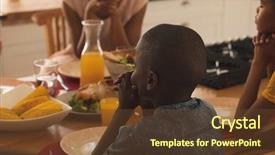  Presentation with dining - Presentation theme featuring house prayer - rear view of african american background and a tawny brown colored foreground