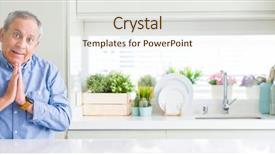  Presentation with praying hands - Slide deck featuring house prayer - wide angle perspective of handsome background and a sky blue colored foreground