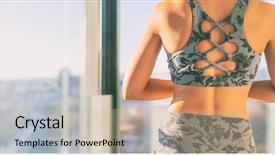  Presentation with sun salutation - Slide deck with house prayer - yoga namaste woman meditating praying background and a soft green colored foreground