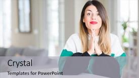  Presentation with praying hands - Beautiful PPT layouts featuring house prayer - young beautiful woman wearing winter backdrop and a light gray colored foreground