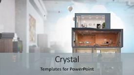  Presentation with project - Slide deck enhanced with house project and design mixed background and a light gray colored foreground