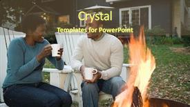  Presentation with bonfire - Slide set consisting of house quality - couple by bonfire background and a tawny brown colored foreground