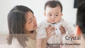  Presentation with milk baby - Slides with house quality - father showing milk bottle background and a coral colored foreground