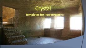  Presentation with design rock - Presentation theme enhanced with house rock - cave room old interior design background and a tawny brown colored foreground