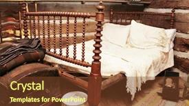  Presentation with romance - Beautiful PPT theme featuring house romance classic style - large bed backdrop and a tawny brown colored foreground