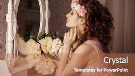  Presentation with luxury - Audience pleasing PPT theme consisting of house romance classic style - luxury woman in the boudoir backdrop and a red colored foreground