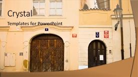  Presentation with old city of jerusalem - Presentation with house romance classic style - winter old city view prague background and a  colored foreground