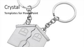  Presentation with house key - Presentation design with house shape key ring background and a white colored foreground