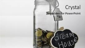  Presentation with saving - Beautiful slides featuring house shaped key chain backdrop and a light gray colored foreground