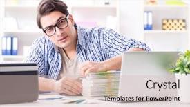  Presentation with sales - Presentation theme featuring house showing ready printed book background and a lemonade colored foreground