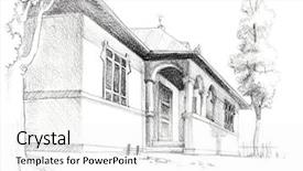  Presentation with paper line - Presentation design consisting of house sketch pencil on paper background and a white colored foreground