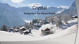  Presentation with house snow mountain - Slides consisting of house snow mountain - braunwald famous swiss skiing resort background and a light blue colored foreground