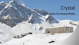  Presentation with switzerland - Presentation design featuring house snow mountain - melchsee-frutt switzerland background and a teal colored foreground