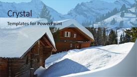  Presentation with indian famous temples - Presentation design consisting of house snow mountain - muerren famous swiss skiing resort background and a  colored foreground