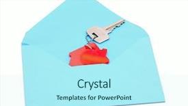  Presentation with house key - Audience pleasing presentation design consisting of key in open envelope backdrop and a arctic colored foreground
