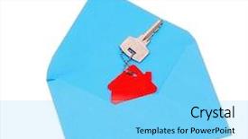  Presentation with invitation - Colorful presentation enhanced with house symbol and key backdrop and a  colored foreground