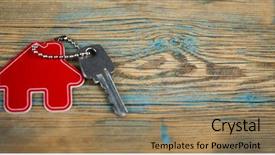  Presentation with real estate - Beautiful theme featuring house symbol with silver keys backdrop and a  colored foreground