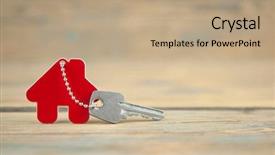  Presentation with real estate - PPT layouts enhanced with house symbol with silver keys background and a  colored foreground