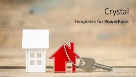  Presentation with real estate - PPT layouts having house symbol with silver keys background and a soft green colored foreground