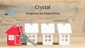  Presentation with real estate - Slide set featuring house symbol with silver keys background and a  colored foreground