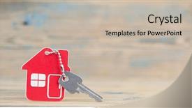  Presentation with real estate - Cool new slide deck with house symbol with silver keys backdrop and a  colored foreground