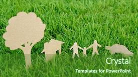  Presentation with eco green car - Audience pleasing presentation consisting of house tree and car backdrop and a forest green colored foreground