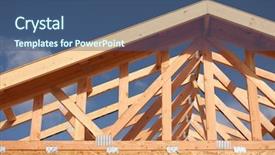  Presentation with new home - Amazing PPT layouts having house truss - abstract of new home construction backdrop and a ocean colored foreground
