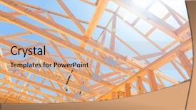  Presentation with abstract 3d construction - Amazing presentation theme having house truss - wood home framing abstract backdrop and a coral colored foreground