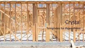  Presentation with abstract 3d construction - Slides consisting of house truss - wood home framing abstract background and a coral colored foreground