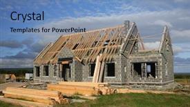  Presentation with under construction - Beautiful presentation featuring house-under-construction-ireland backdrop and a teal colored foreground