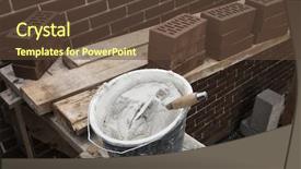  Presentation with under construction - Colorful slide deck enhanced with house under construction masonry cement backdrop and a tawny brown colored foreground