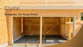  Presentation with under construction - PPT theme with house-under-construction-the-site background and a yellow colored foreground