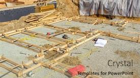  Presentation with under construction - Presentation design with house-under-construction-the-site background and a  colored foreground