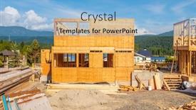  Presentation with under construction - Slide deck featuring house-under-construction-the-site background and a light blue colored foreground