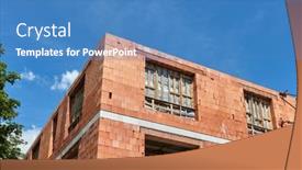  Presentation with under construction - Slide set enhanced with house-under-construction-with-brick background and a teal colored foreground